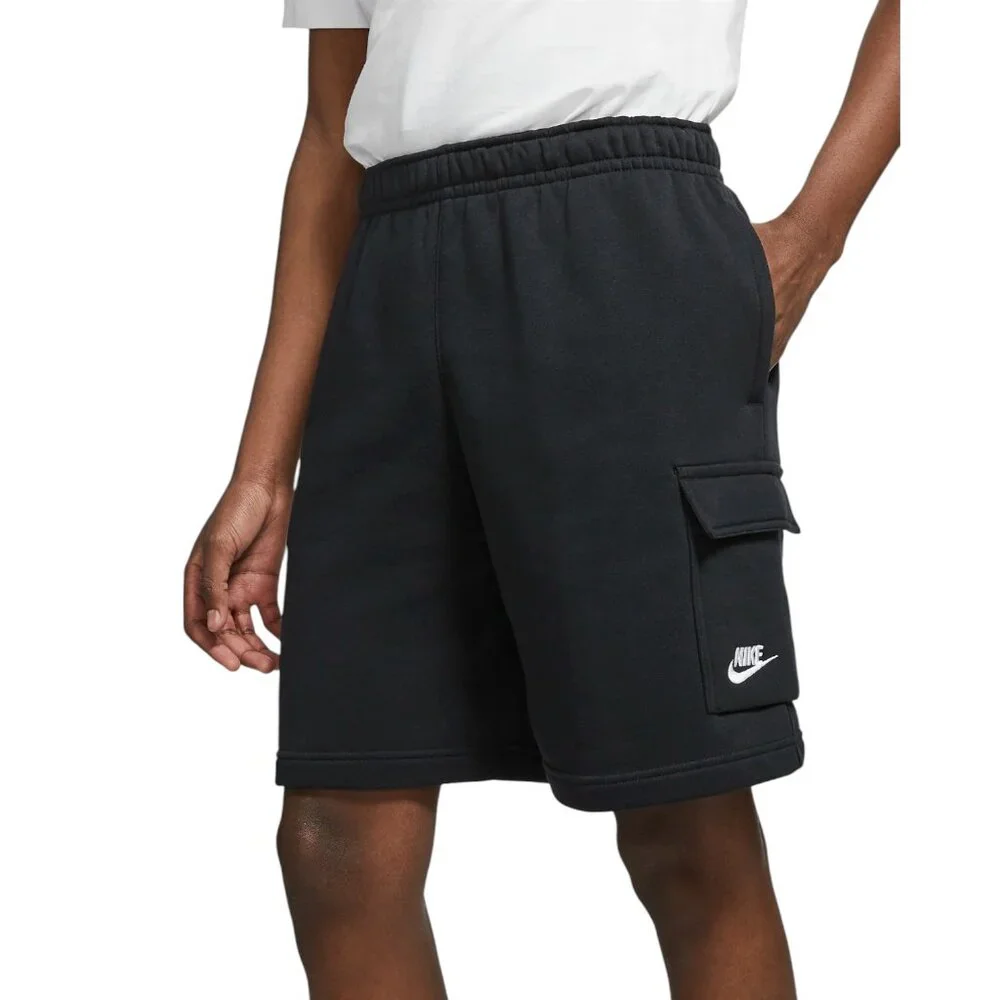 Nike Sportswear Club Men's Fleece Cargo Shorts Black Sizes M NWT - Picture 2 of 9